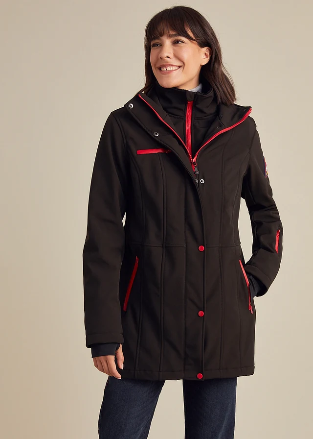 Lange stretch softshell jack, waterafstotend • zwart • product-page.page-title-suffix
