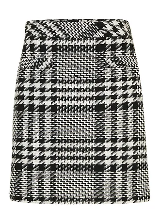 Sukně z měkké příze buklé • černá -přírodní bílá kostkované • bonprix obchod