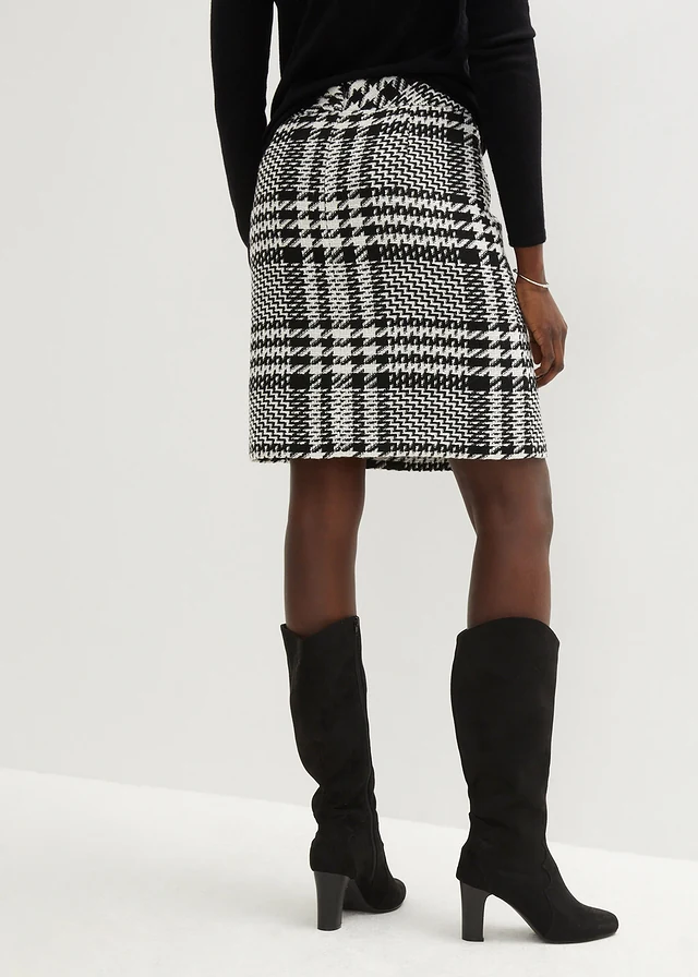 Bouclé rok • zwart-wolwit geruit • product-page.page-title-suffix
