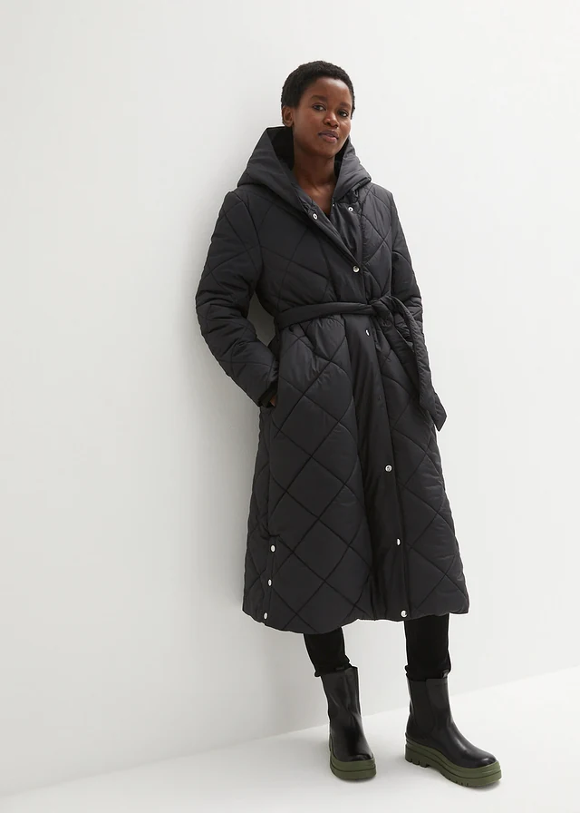 Manteau matelassé léger, Couleur: noir