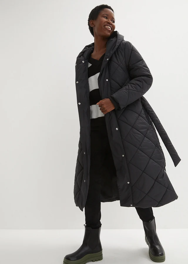 Manteau matelassé léger, Couleur: noir