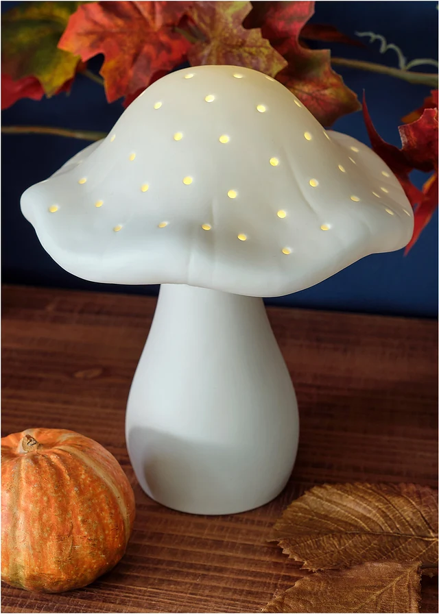 Objet déco LED en forme de champignon, Couleur: blanc