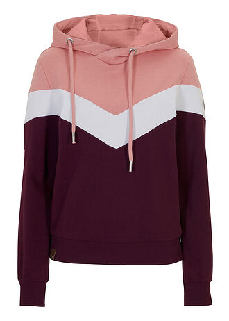 Hoodie met grote kraag, Kleur: vlierbes