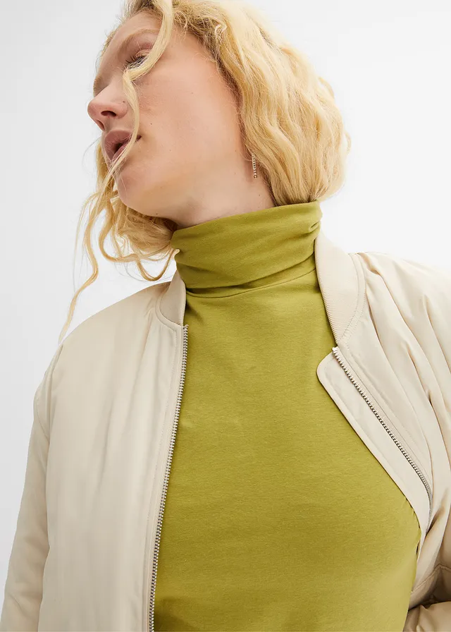 Longsleeve met col • goud olijfgroen • product-page.page-title-suffix
