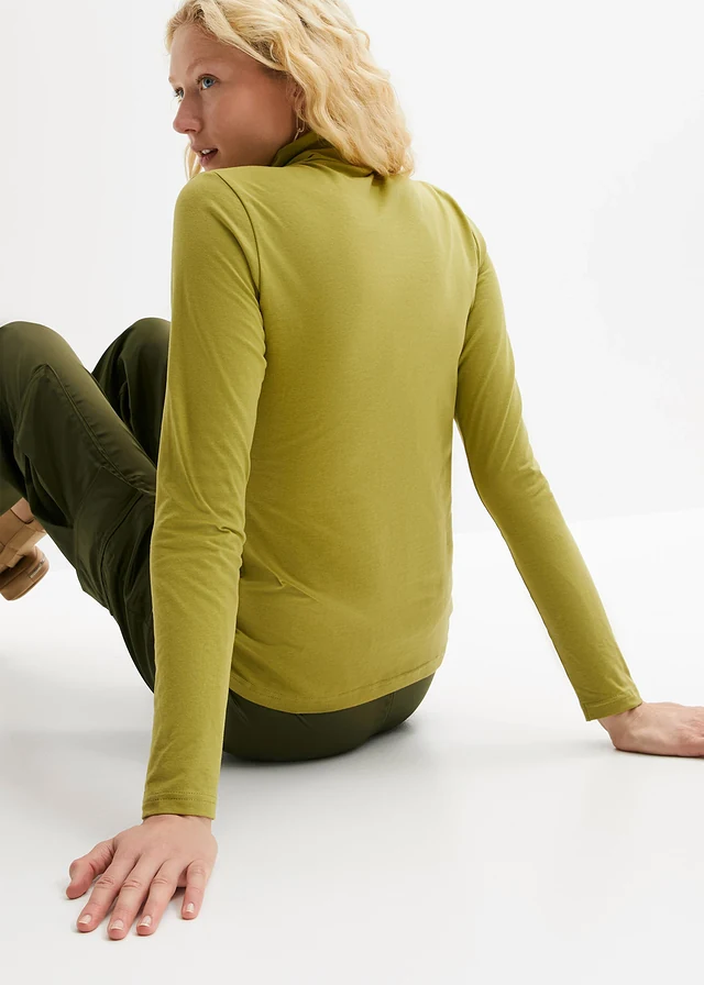 T-shirt manches longues coton, Couleur: olive doré