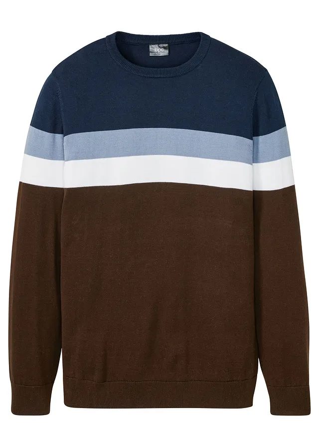 Pulover colour-blocking cu bumbac