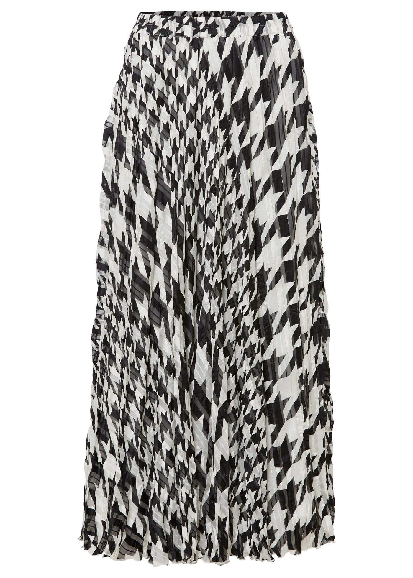 Chiffon rok met pied-de-poule • zwart-wolwit gedessineerd • bonprix online shop