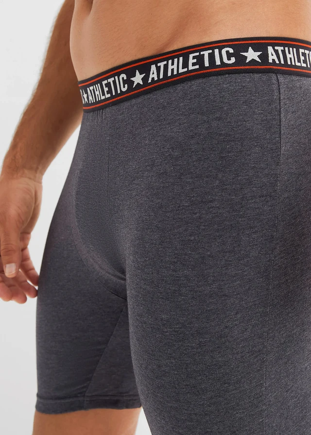 Lot de 2 boxers longs coton • anthracite chiné/noir/blanc cassé/orange foncé • product-page.page-title-suffix