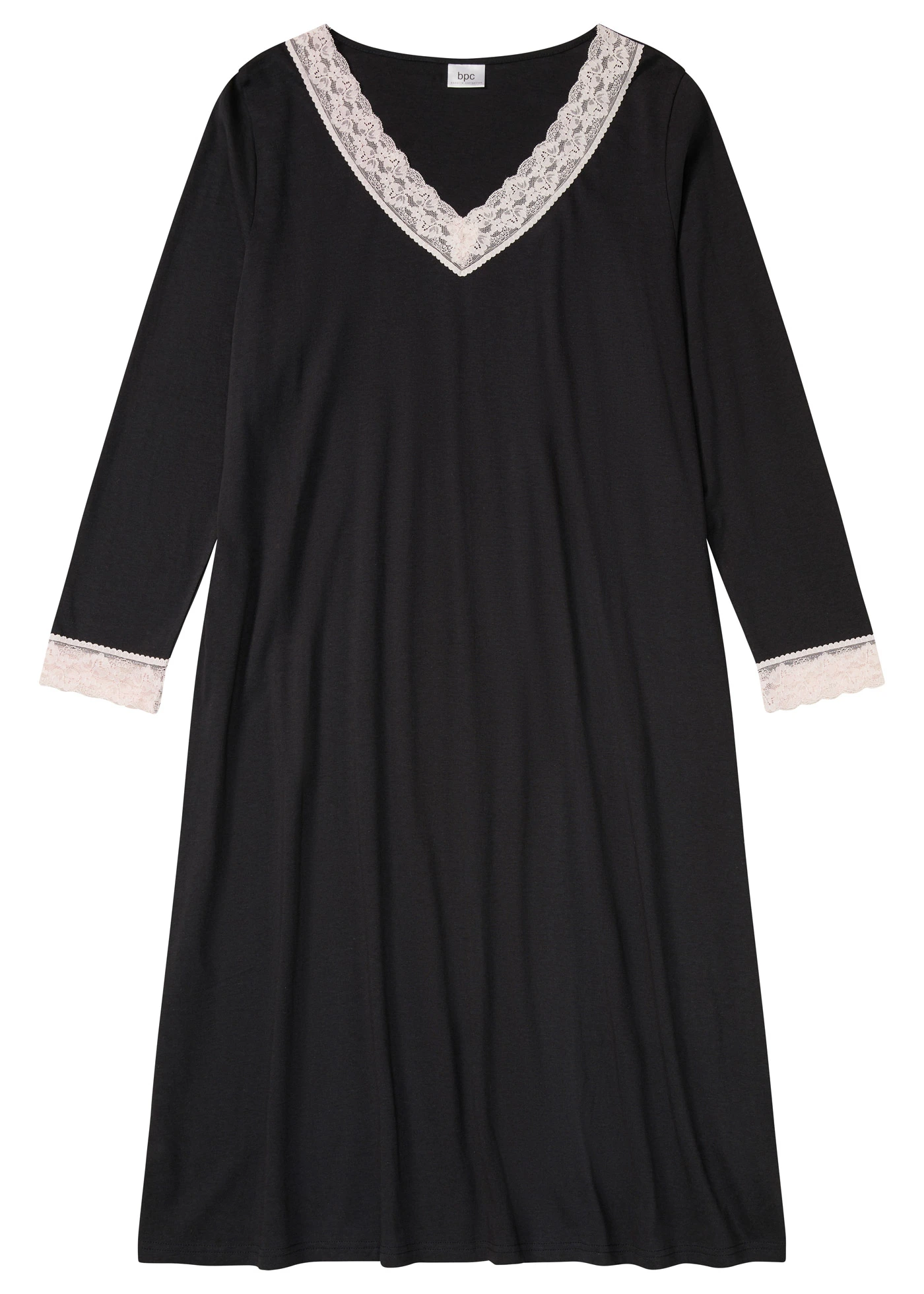 Nachthemd in een zachte viscosemix • zwart • bonprix online shop