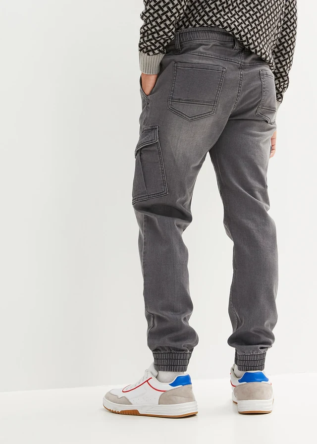 Jean jogger droit avec poches cargo, regular • gris denim • product-page.page-title-suffix
