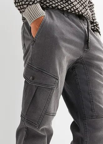 Regular fit jogging jeans met elastische tailleband, straight • grey denim • bonprix online shop