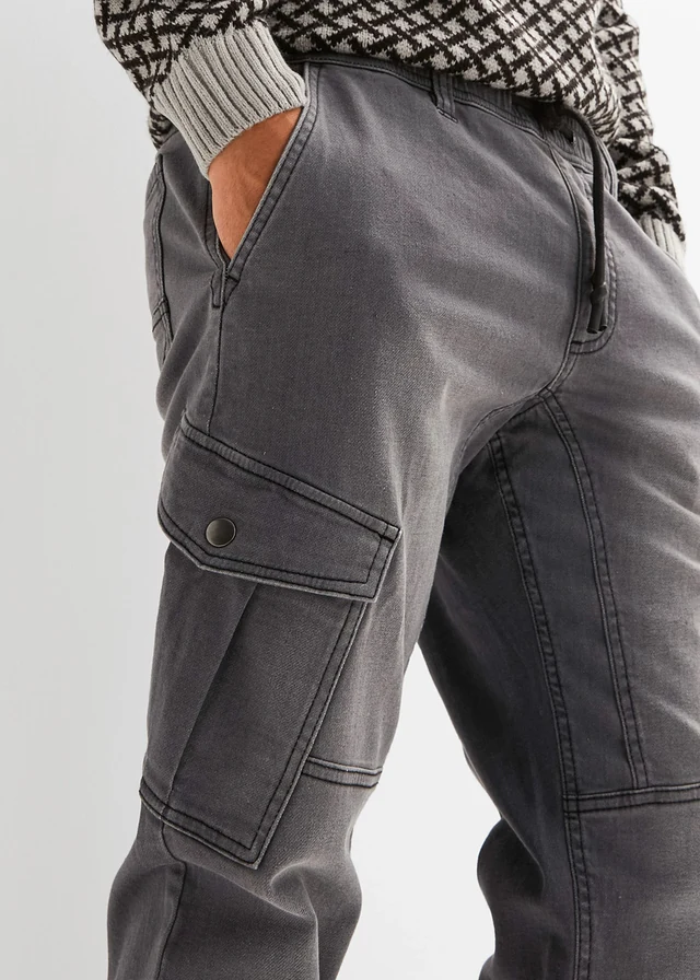 Jean jogger droit avec poches cargo, regular • gris denim • product-page.page-title-suffix