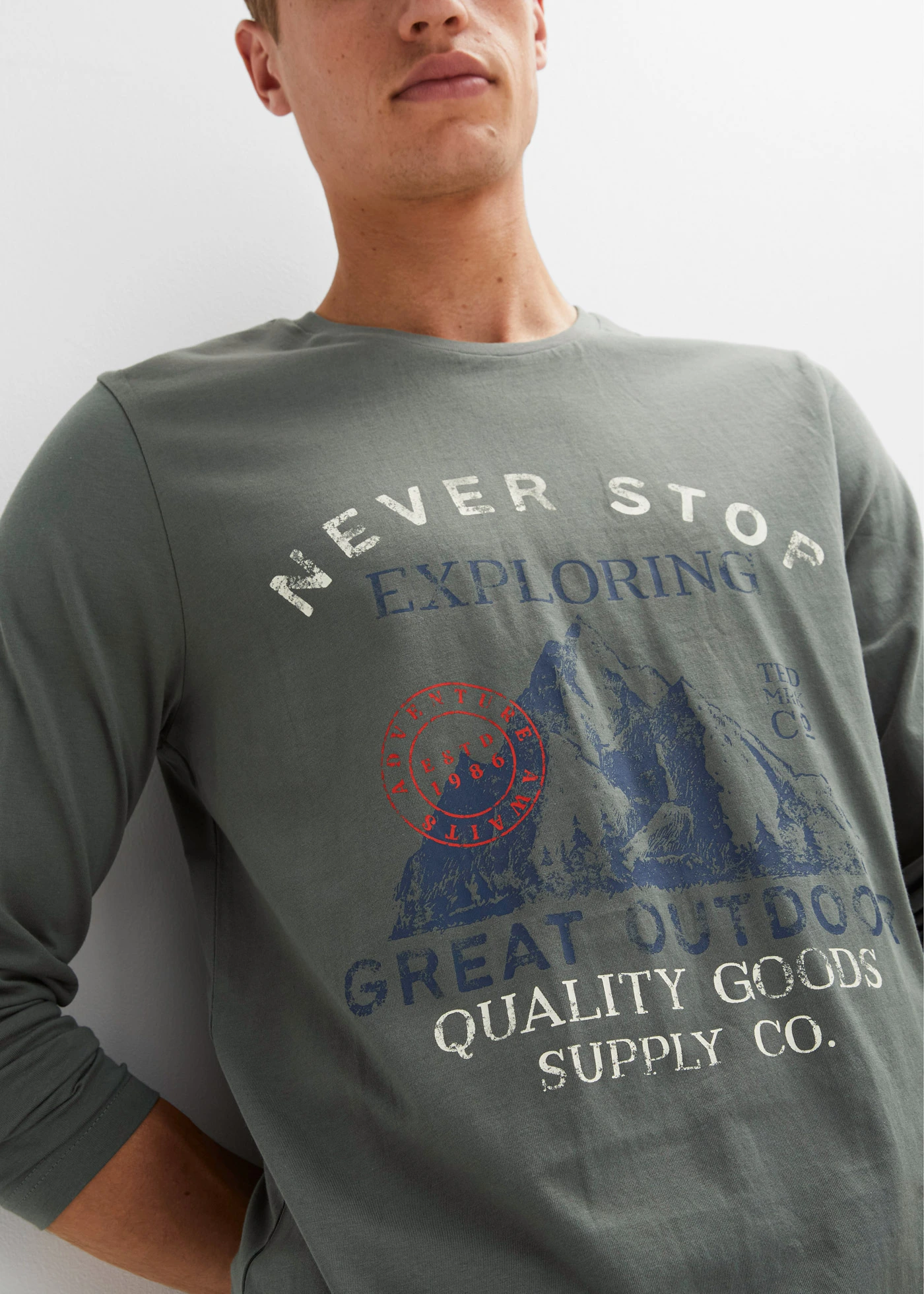 Triko, dlouhý rukáv (2 ks v balení) • tmavě modrá +eukalyptově zelená • bonprix obchod