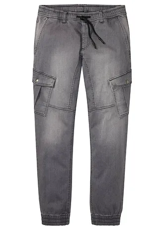 Regular fit jogging jeans met elastische tailleband, straight