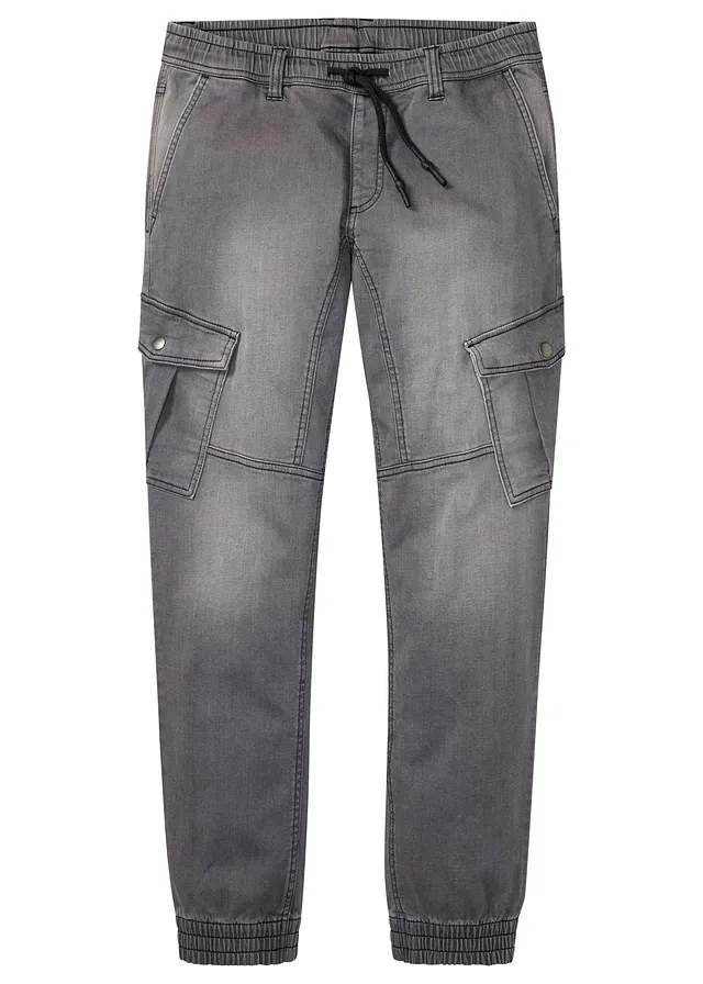 Blugi casual drepți cu buzunare cargo, regular fit