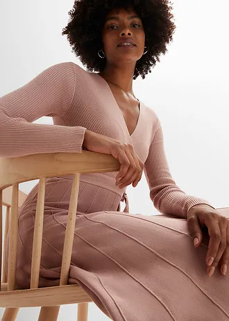 Gebreide jurk van een viscosemix • roze • bonprix online shop