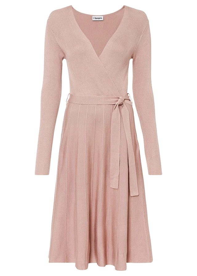 Robe en maille de viscose mélangée, Couleur: rose