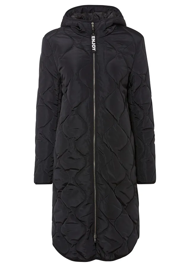 Prošívaný kabát z recyklovaného polyesteru • černá • bonprix obchod