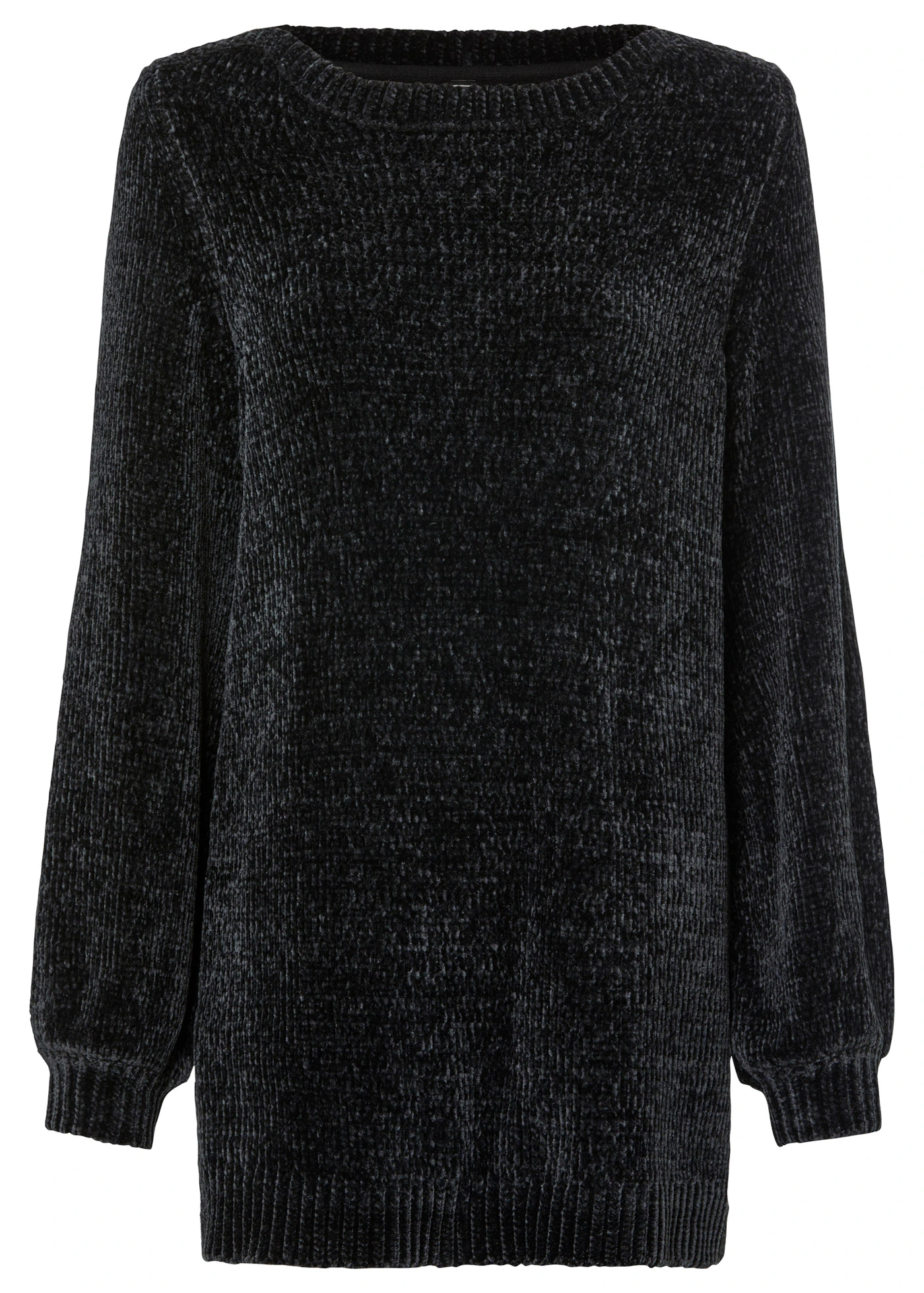 Pull long en maille chenille • noir • Boutique bonprix