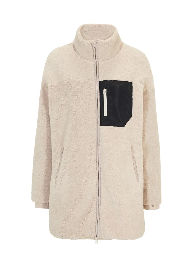 Veste en polaire peluche, Couleur: gris pierre