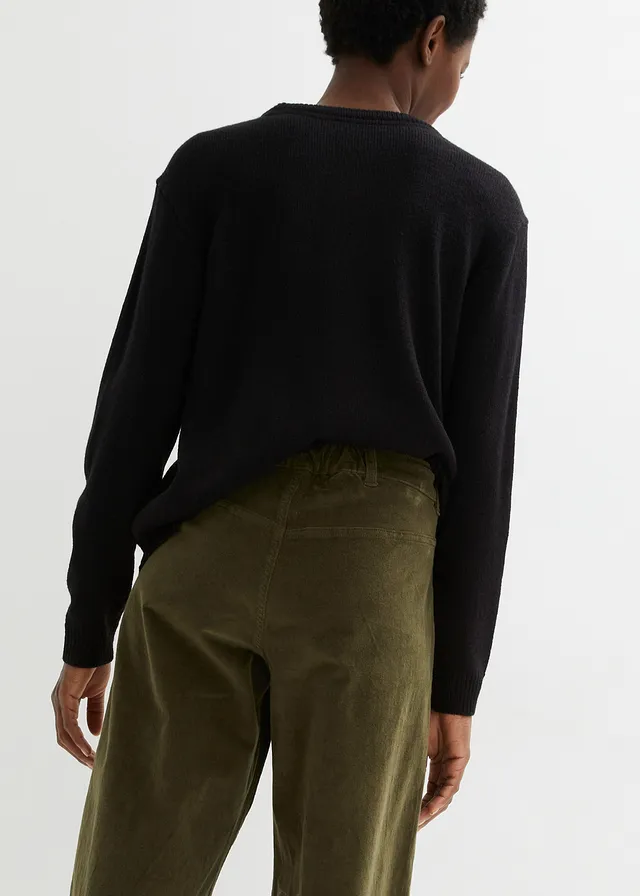 Jupe-culotte en velours côtelé stretch avec taille haute confortable, longueur 7/8 • olive foncé • product-page.page-title-suffix