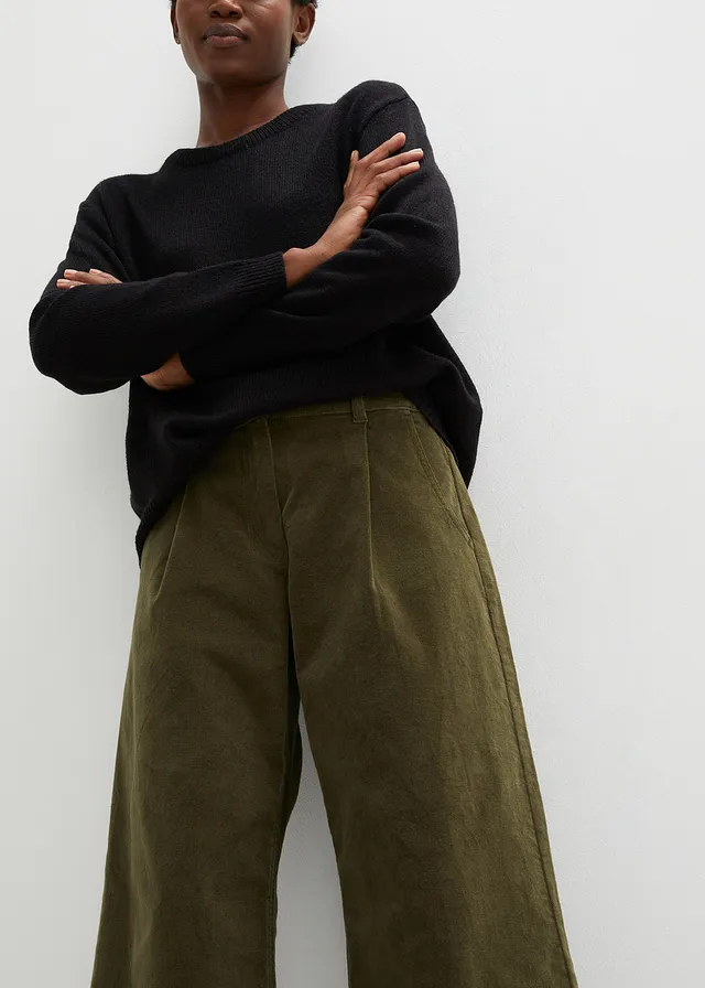 Jupe-culotte en velours côtelé stretch avec taille haute confortable, longueur 7/8 • olive foncé • product-page.page-title-suffix
