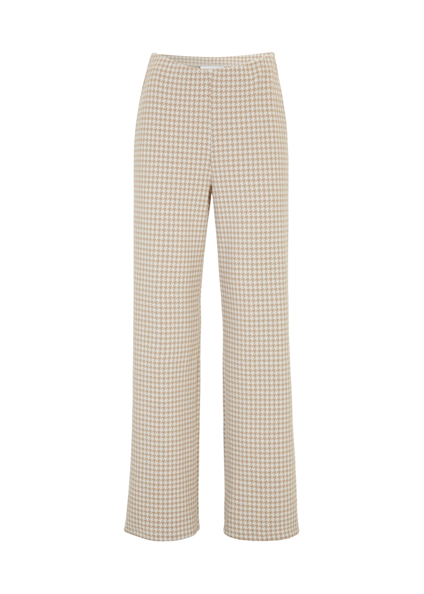 Strečové kalhoty se vzorem kohoutí stopy, Wide Leg • bílá káva-bílá kostka • bonprix obchod