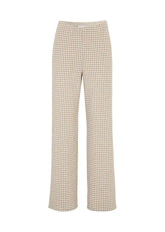 Strečové kalhoty se vzorem kohoutí stopy, Wide Leg