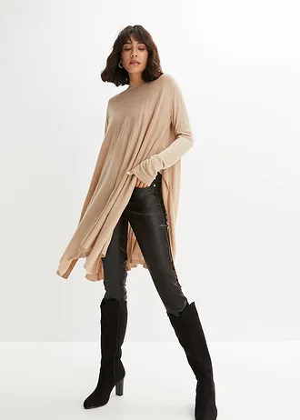 Pull long • camel chiné • Boutique bonprix