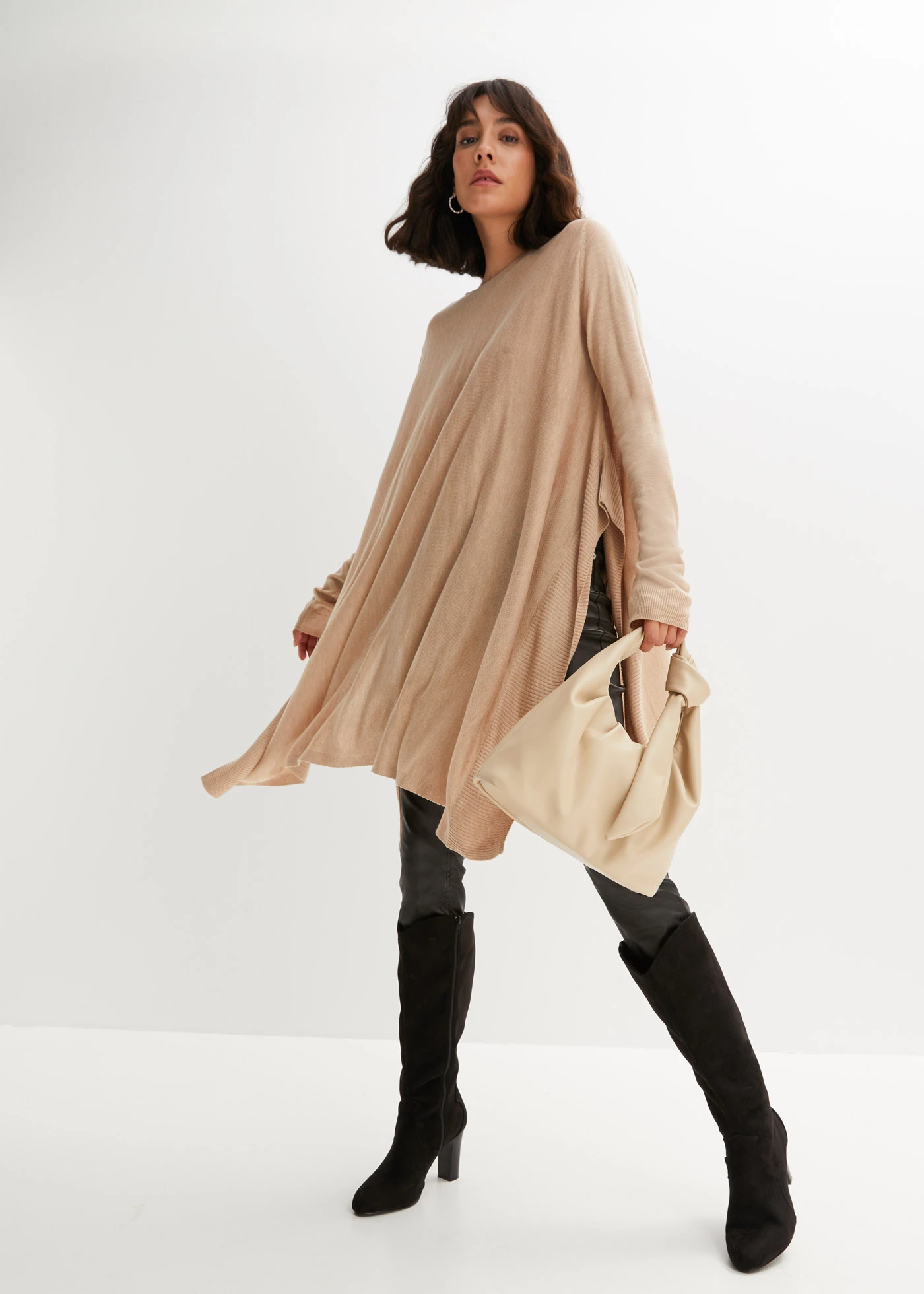 Pull long • camel chiné • Boutique bonprix