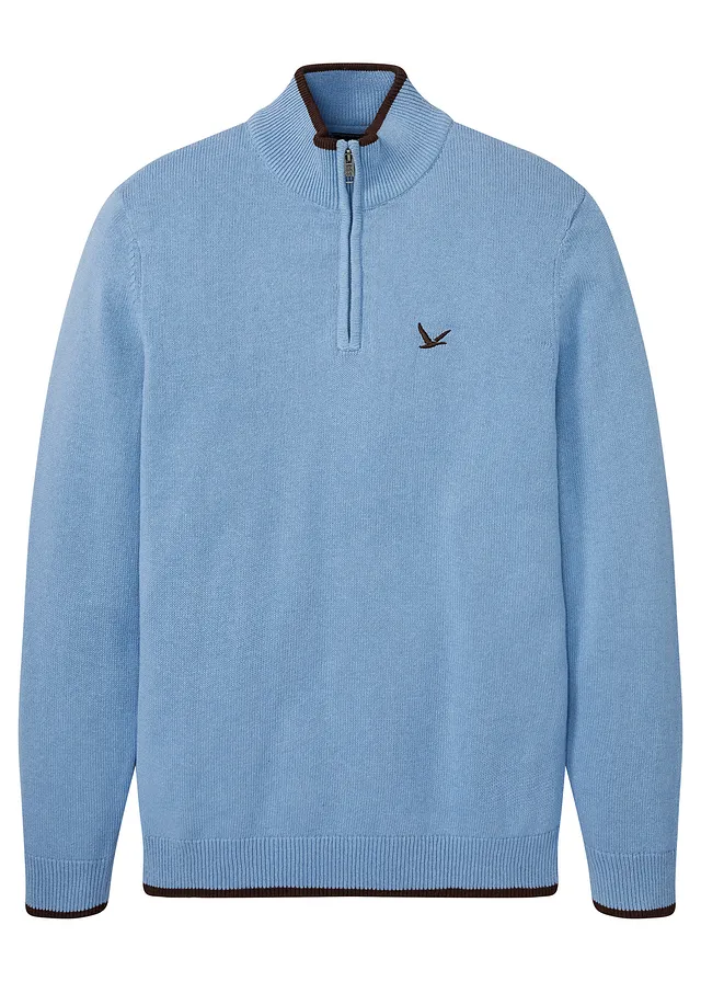 Pulóver so zipsom a recyklovanou bavlnou