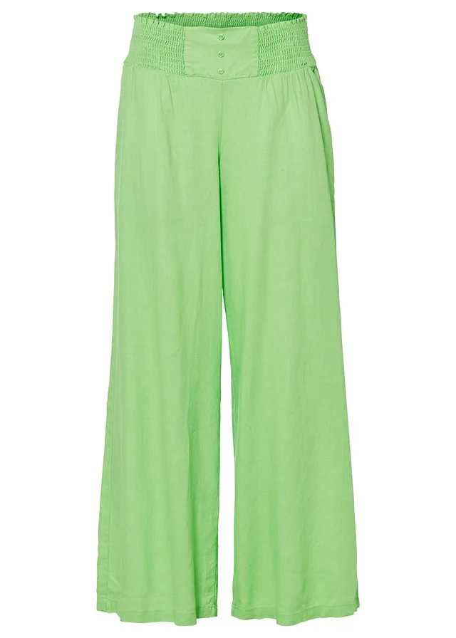 Pantaloni marlene din material vaporos cu in