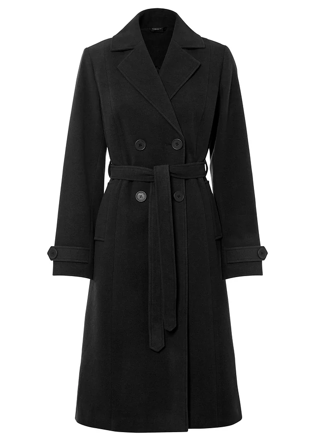 Winterse trenchcoat in wollen look