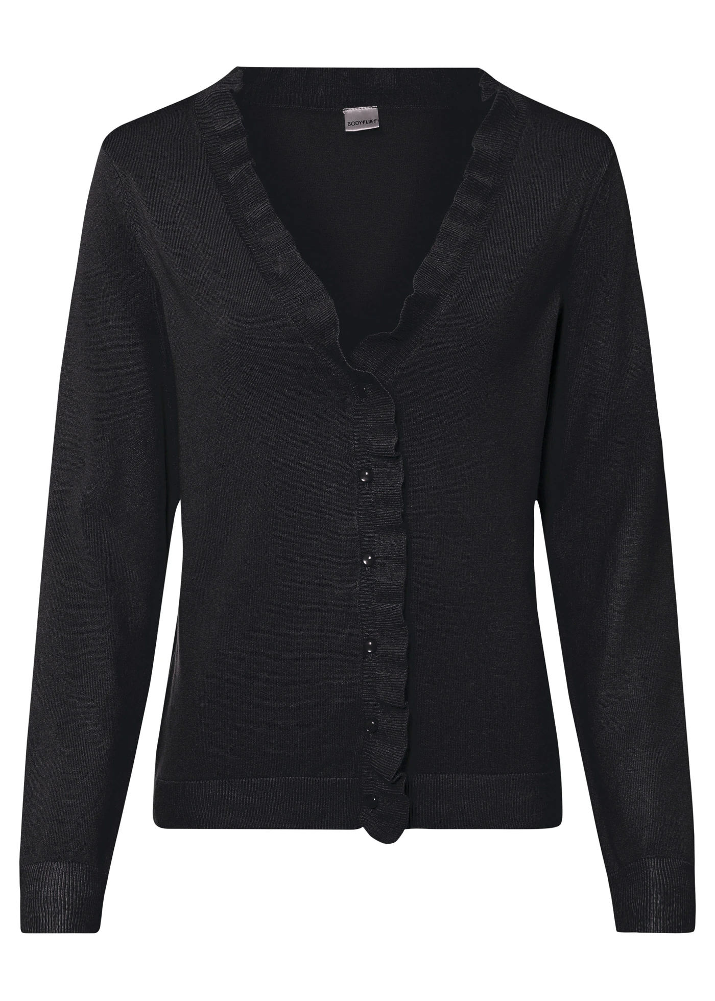 Kabátek z jemné pleteniny ze splývavé viskózové směsi • černá • bonprix obchod