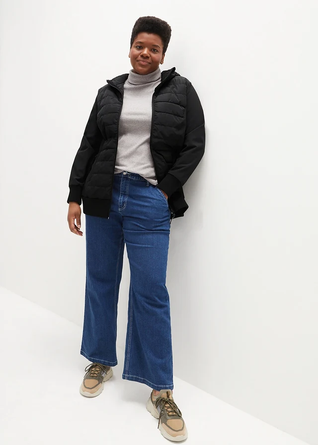 Veste doudoune hybride et déperlante, Couleur: noir