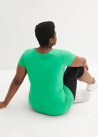 Dlouhé tričko s nápisem (2 ks v balení), barva: luční zelená+černá