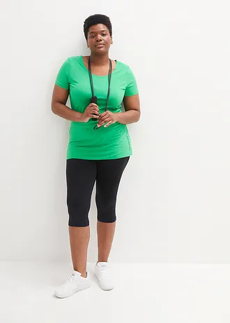 Longshirt met tekstprint (set van 2), Kleur: grasgroen+zwart