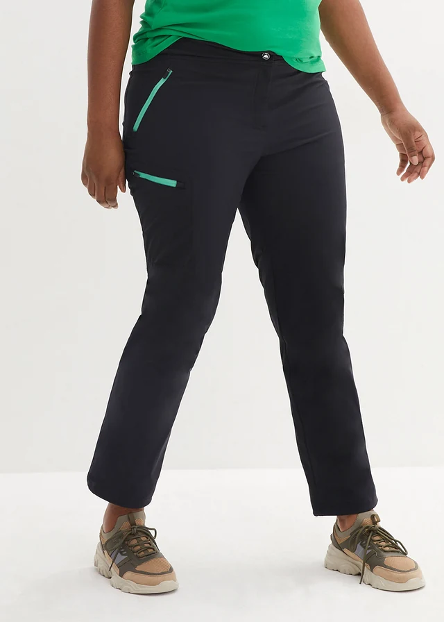 Pantalon technique à taille élastiquée, déperlant, Couleur: noir