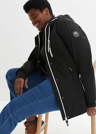 Softshell jas, waterafstotend, Kleur: zwart