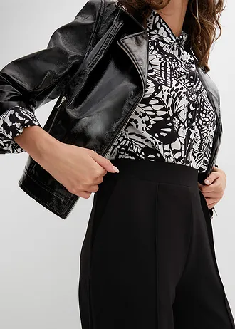 Pantalon élastiqué en interlock épais • noir • Boutique bonprix