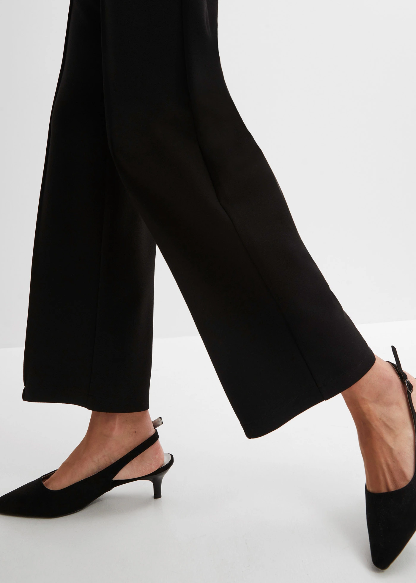 Pantalon élastiqué en interlock épais • noir • Boutique bonprix