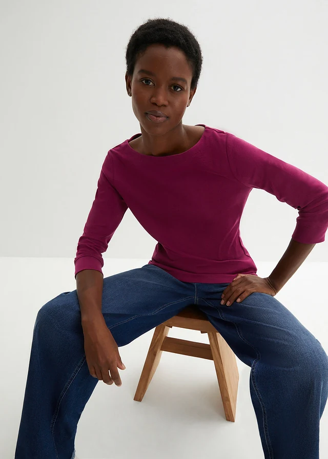 T-shirt manches longues 100% coton • prune • product-page.page-title-suffix