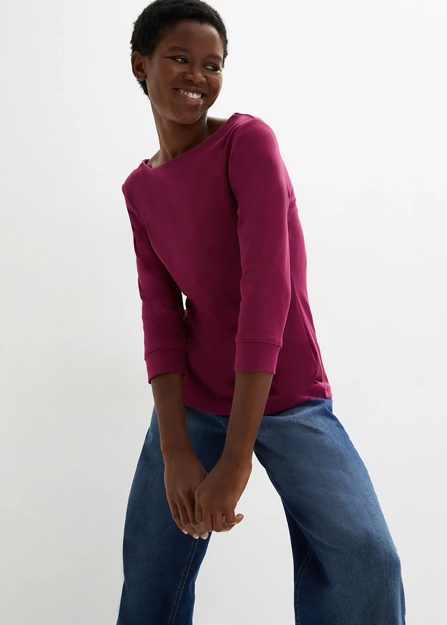 T-shirt manches longues 100% coton • prune • product-page.page-title-suffix