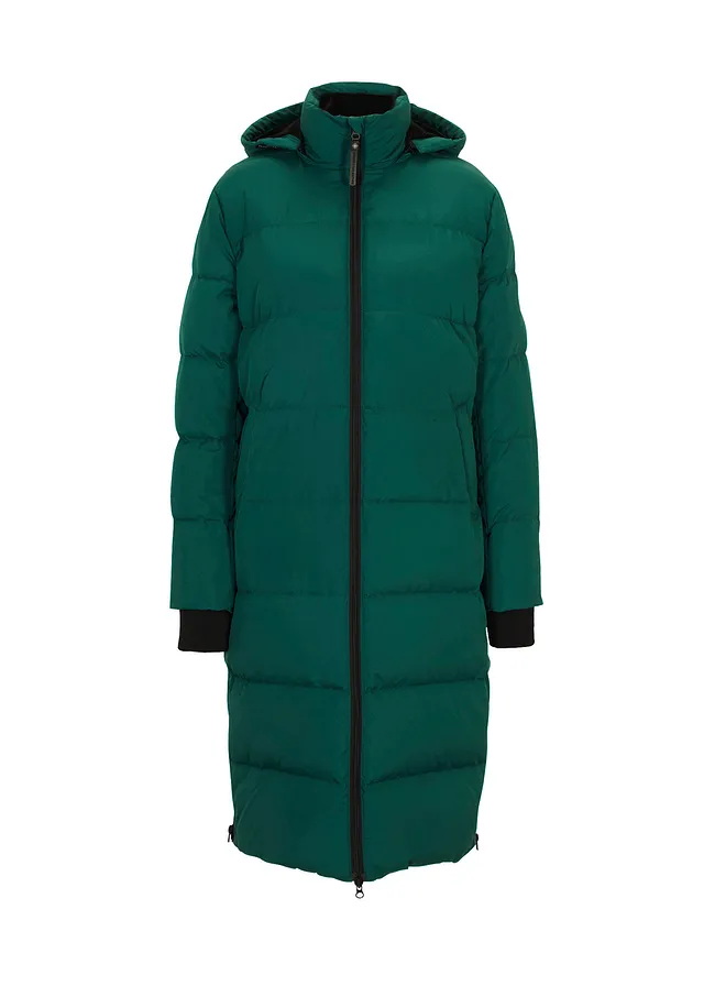 Doudoune longue avec duvet recyclé, Couleur: vert brillant