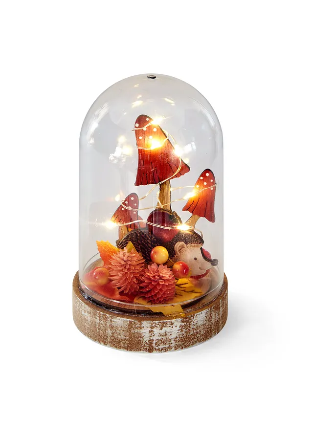 Obiect deco cu LED şi ciupercuţe