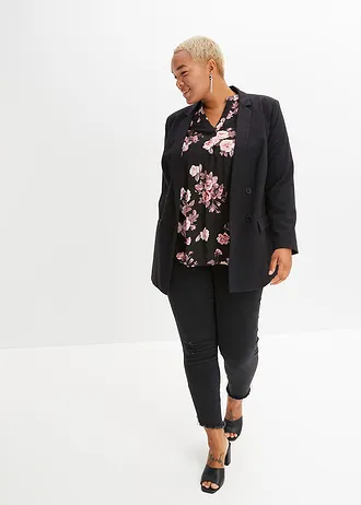 Tuniek, Kleur: zwart-lichtroze gebloemd