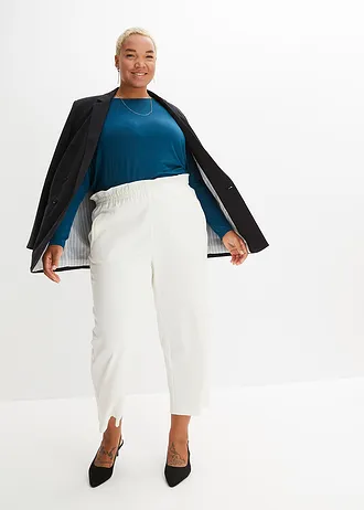 Longsleeve in een zachte viscosemix, Kleur: blauwpetrol