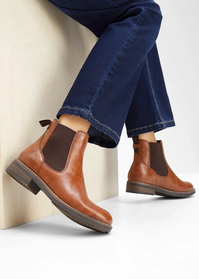 Chelsea boots van Tamaris, Kleur: cognac