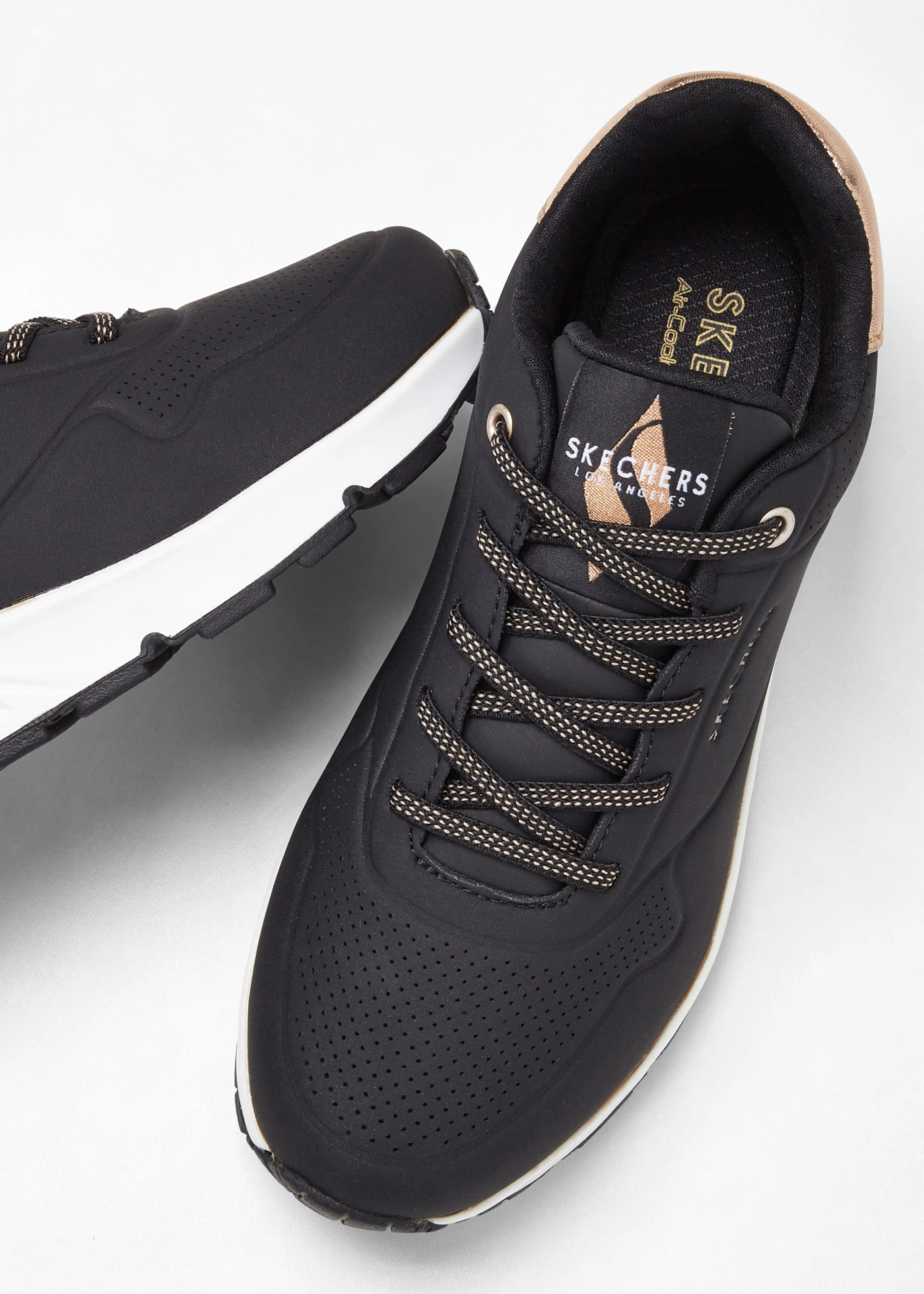 Sneakers Skechers à mémoire de forme • noir/doré rose • Boutique bonprix