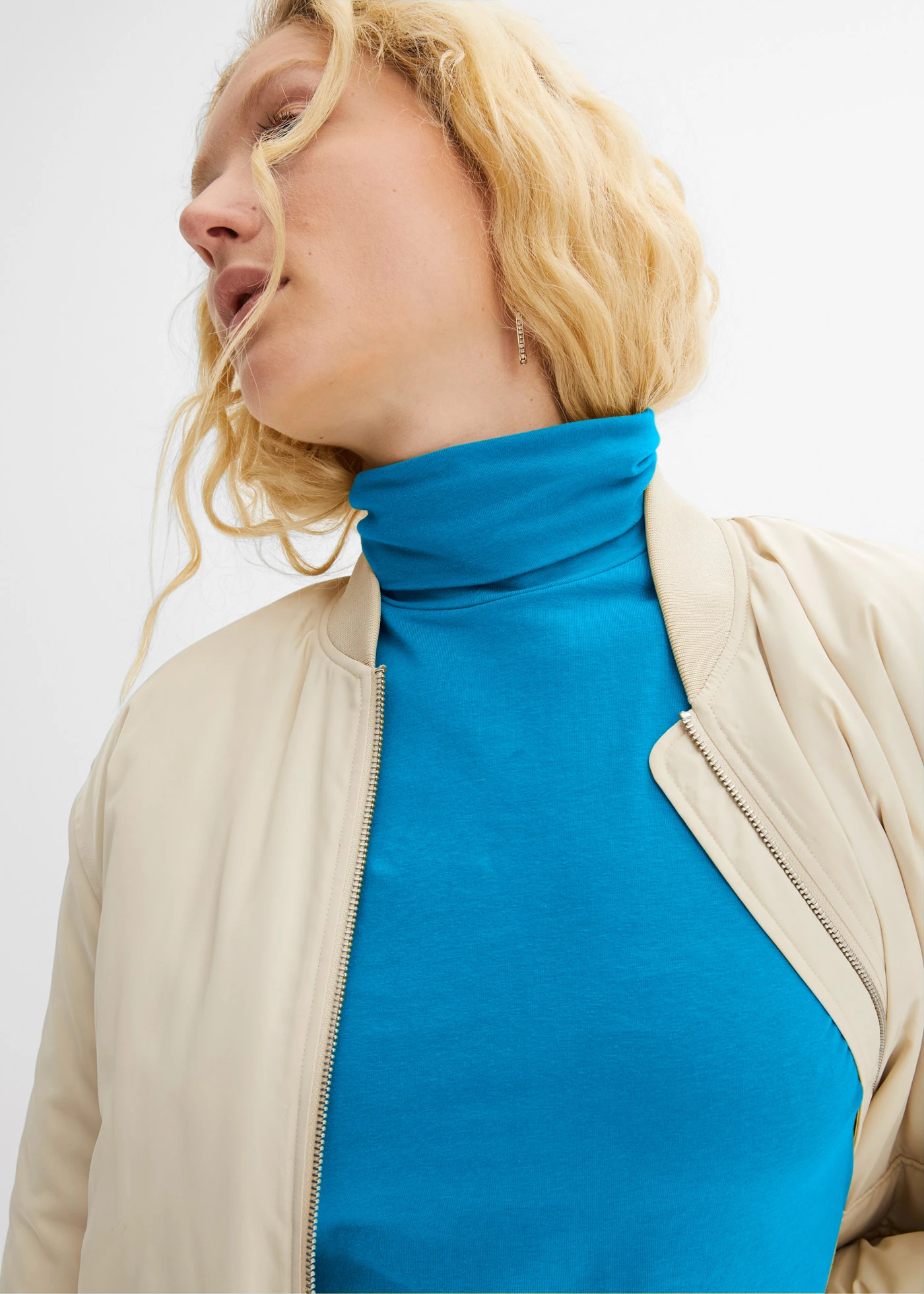 Longsleeve met col • zeeblauw • bonprix online shop